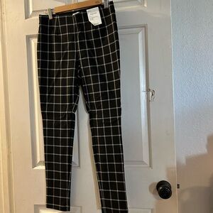 Calvin Klein Black Windowpane Plaid Skinny Pants